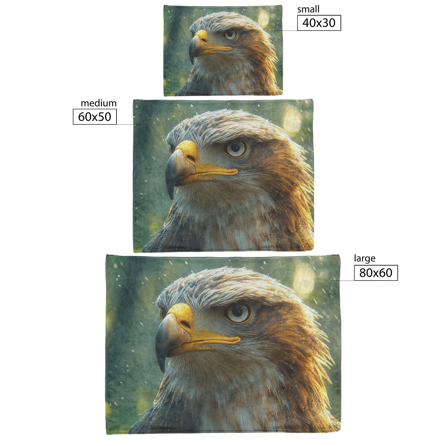 Bald Eagle Majestic Forest Fleece Sherpa Blanket Soft Cozy Blanket - Awakening Righteousness