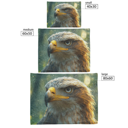 Bald Eagle Majestic Forest Fleece Sherpa Blanket Soft Cozy Blanket - Awakening Righteousness