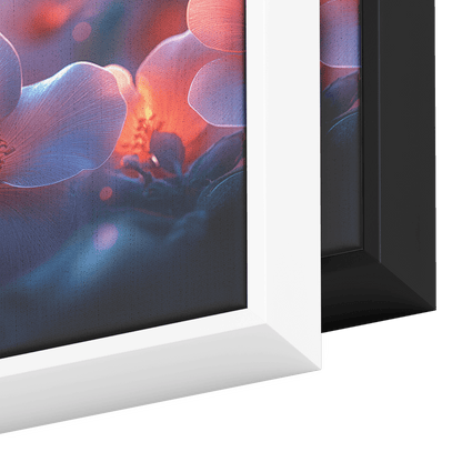 Beautiful Realistic Artwork Gradient Flowers Delicate Geometric Outlines Iridescent Petals Ultra High Definition Panoramic Framed Canvas Wall Art - Awakening Righteousness
