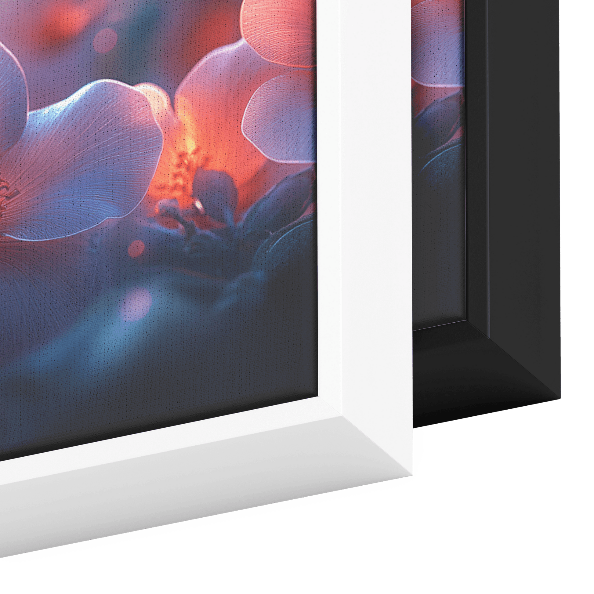 Beautiful Realistic Artwork Gradient Flowers Delicate Geometric Outlines Iridescent Petals Ultra High Definition Panoramic Framed Canvas Wall Art - Awakening Righteousness