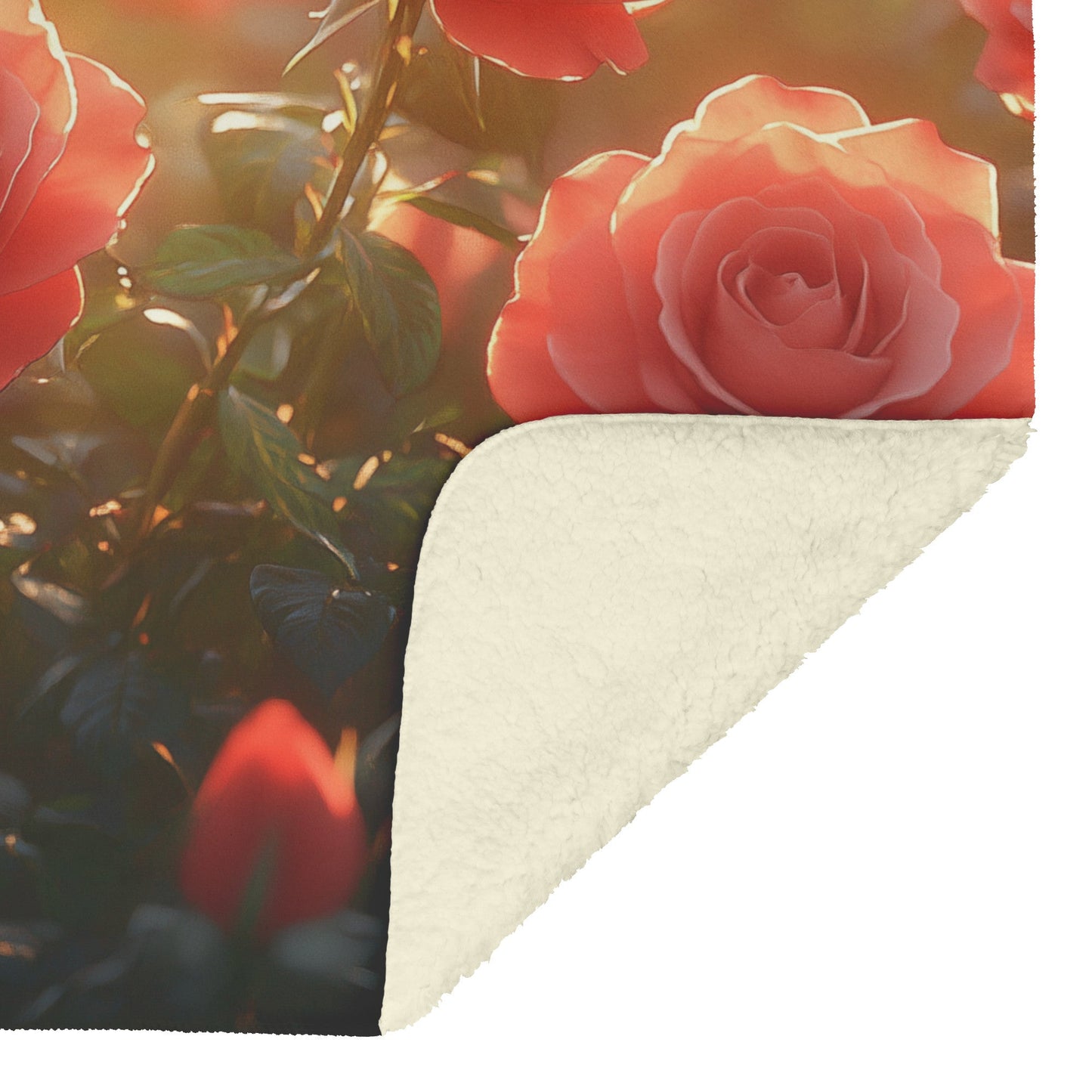 Beautiful Rose Garden Fleece Sherpa Blanket with Soft Comfort and Floral Design for Cozy and Peaceful Relaxation - Awakening Righteousness