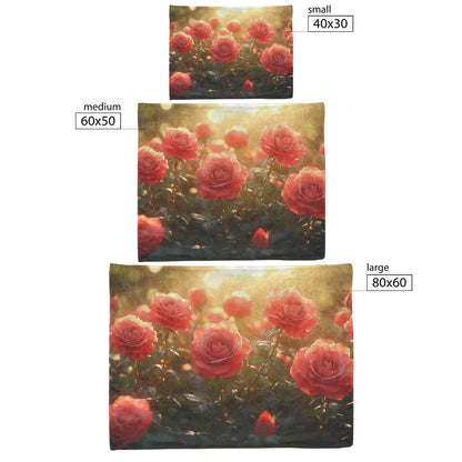 Beautiful Rose Garden Fleece Sherpa Blanket with Soft Comfort and Floral Design for Cozy and Peaceful Relaxation - Awakening Righteousness