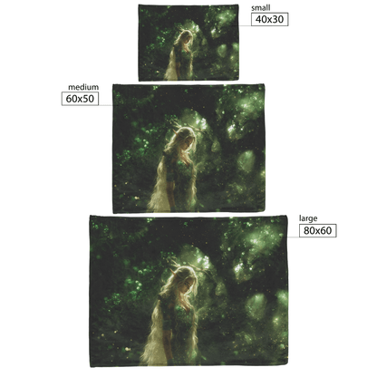 Blood Elf Hunter Fleece Sherpa Blanket Enchanted Forest Golden Mist Green Light Serene Elegant WoW Design - Awakening Righteousness