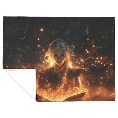 Blood Elf Mage Fleece Sherpa Blanket Arcane Shields Shimmering Stars Cosmic Textures Majestic Powerful WoW Design - Awakening Righteousness