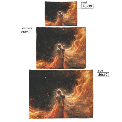 Blood Elf Paladin Fleece Sherpa Blanket Crimson Silver Armor Radiant Warhammer Cosmic Mist Golden Highlights Inspiring WoW Design - Awakening Righteousness