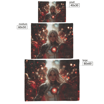 Blood Elf Paladin Fleece Sherpa Blanket Gold Crimson Armor Radiant Shield Cosmic Stars Glowing Accents Bold Elegant WoW Design - Awakening Righteousness