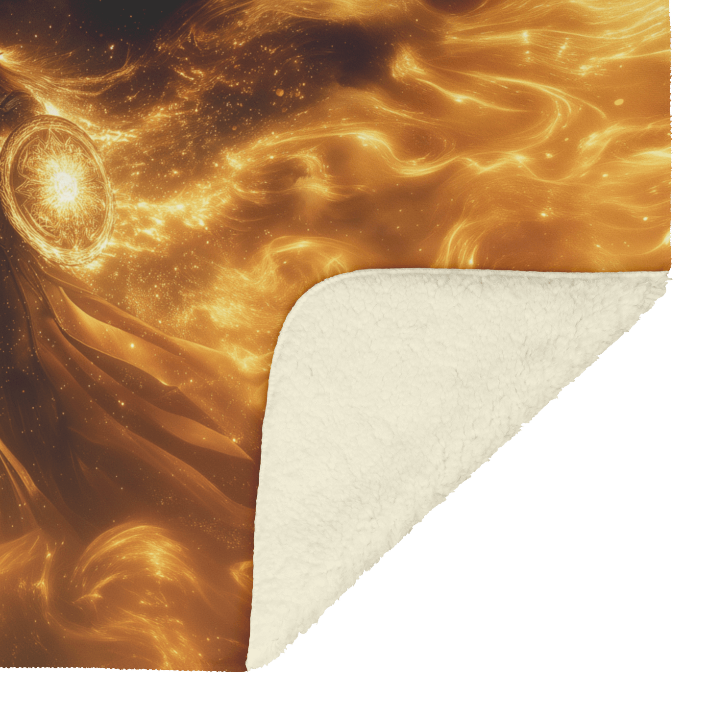 Blood Elf Paladin Fleece Sherpa Blanket Gold Silver Armor Fiery Shield Stars Golden Light Bold Majestic WoW Design - Awakening Righteousness