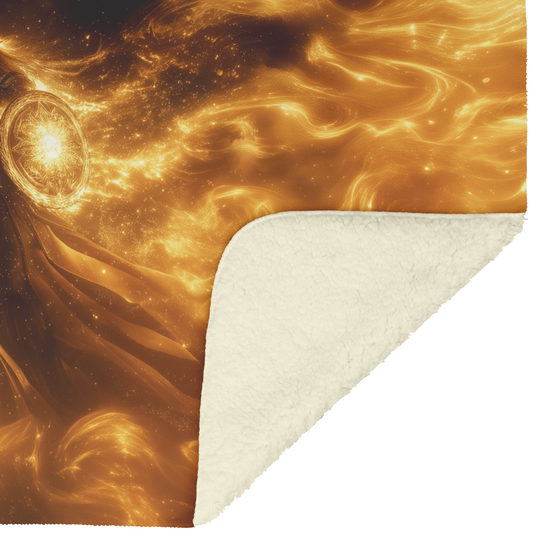 Blood Elf Paladin Fleece Sherpa Blanket Gold Silver Armor Fiery Shield Stars Golden Light Bold Majestic WoW Design - Awakening Righteousness