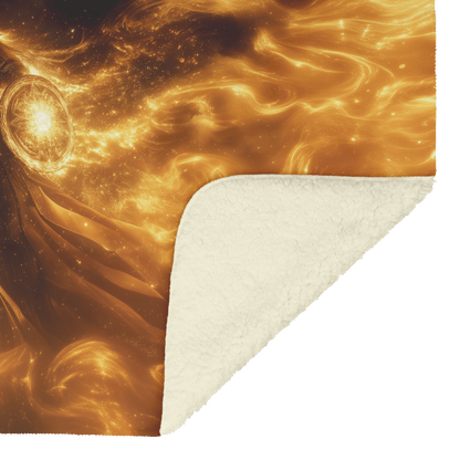 Blood Elf Paladin Fleece Sherpa Blanket Gold Silver Armor Fiery Shield Stars Golden Light Bold Majestic WoW Design - Awakening Righteousness