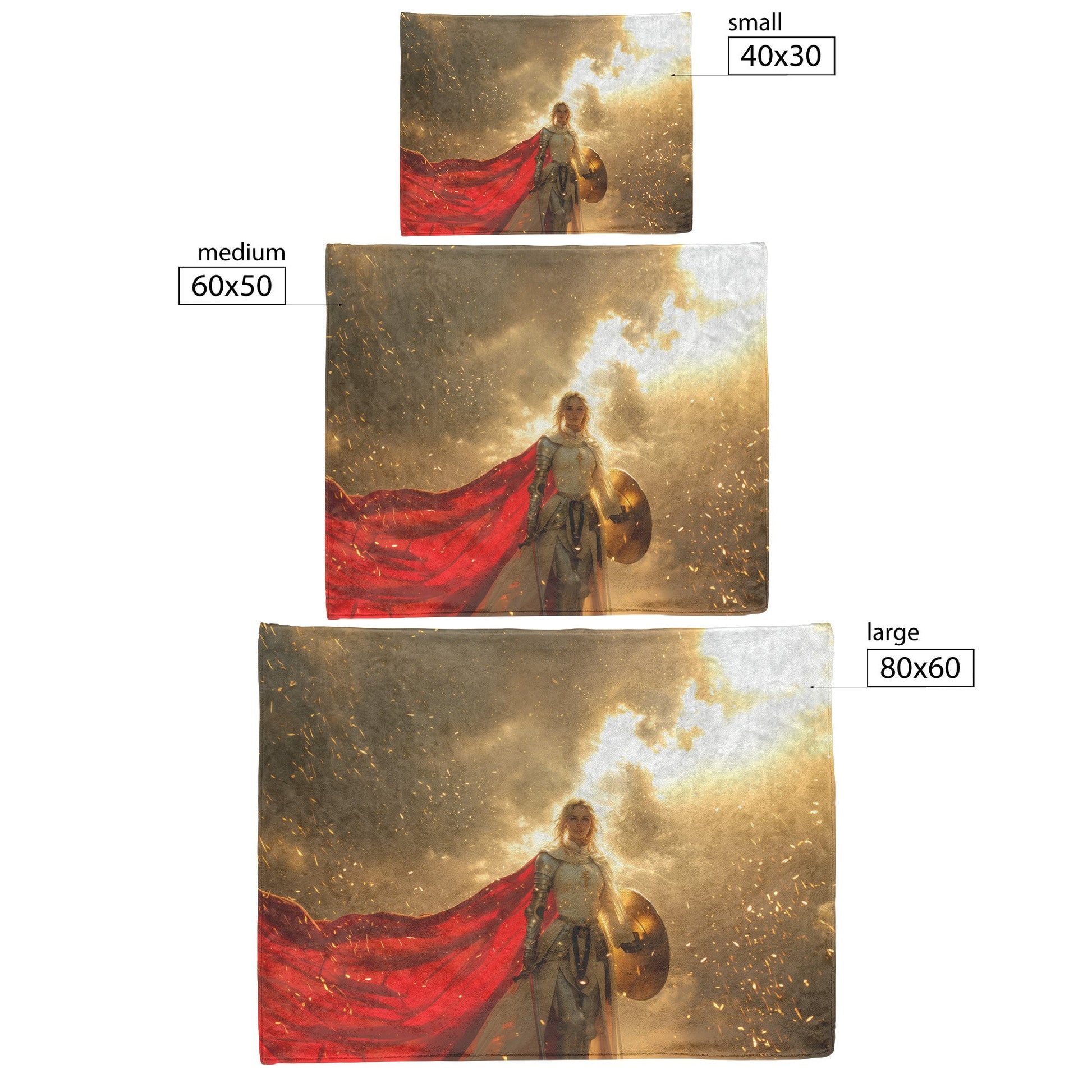 Blood Elf Paladin Fleece Sherpa Blanket Silver Red Armor Golden Shield Shimmering Textures Light Trails Majestic WoW Design - Awakening Righteousness