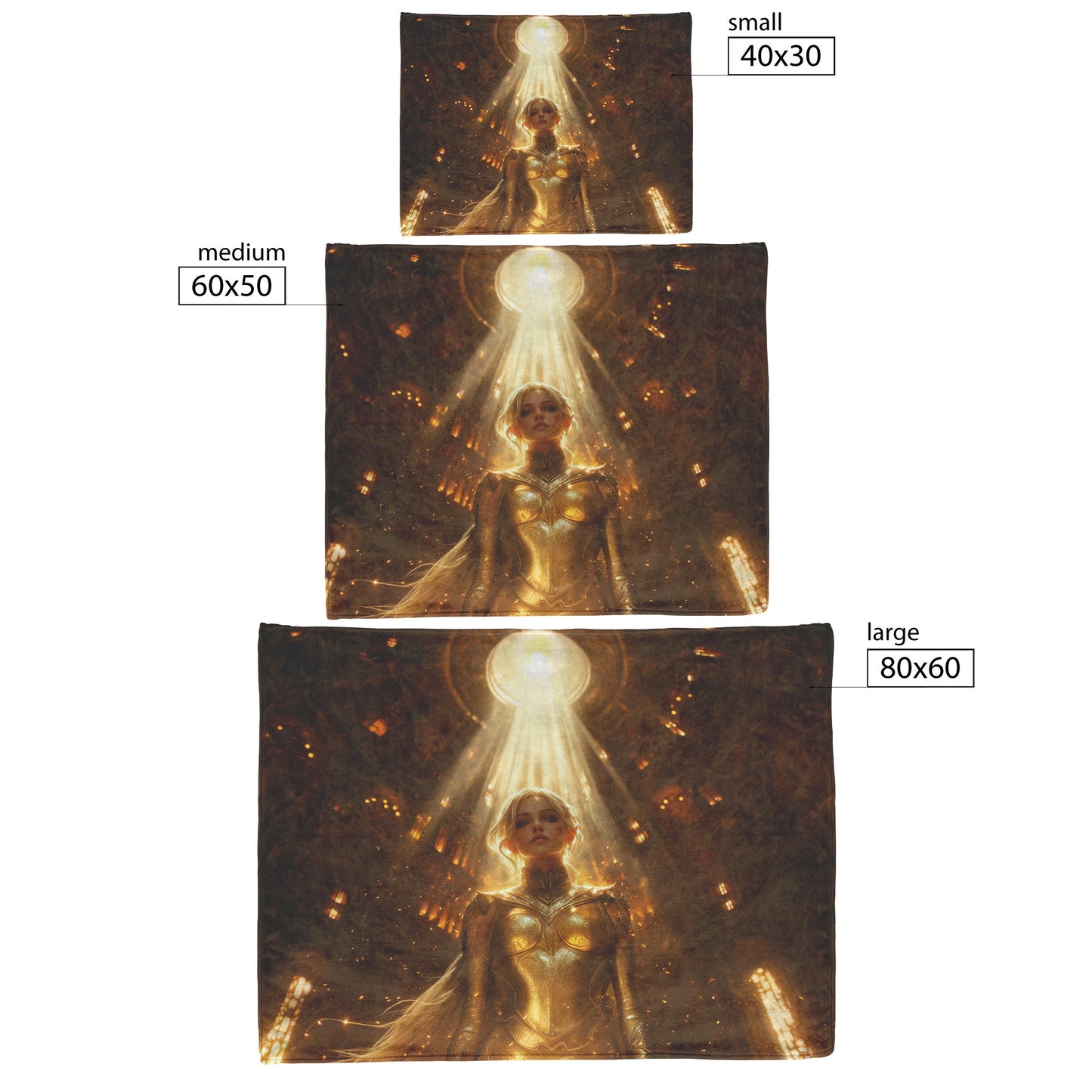Blood Elf Paladin Fleece Sherpa Blanket Sunlit Temple Golden Armor Light Rays Radiant Accents Peaceful Powerful Design - Awakening Righteousness