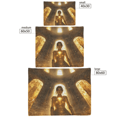 Blood Elf Paladin Fleece Sherpa Blanket Sunlit Temple Golden Armor Light Rays Radiant Accents Peaceful Powerful WoW Design - Awakening Righteousness