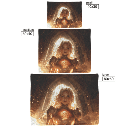Blood Elf Paladin Fleece Sherpa Blanket Sunlit Temple Golden Patterns Light Rays Radiant Accents Peaceful Powerful Design - Awakening Righteousness