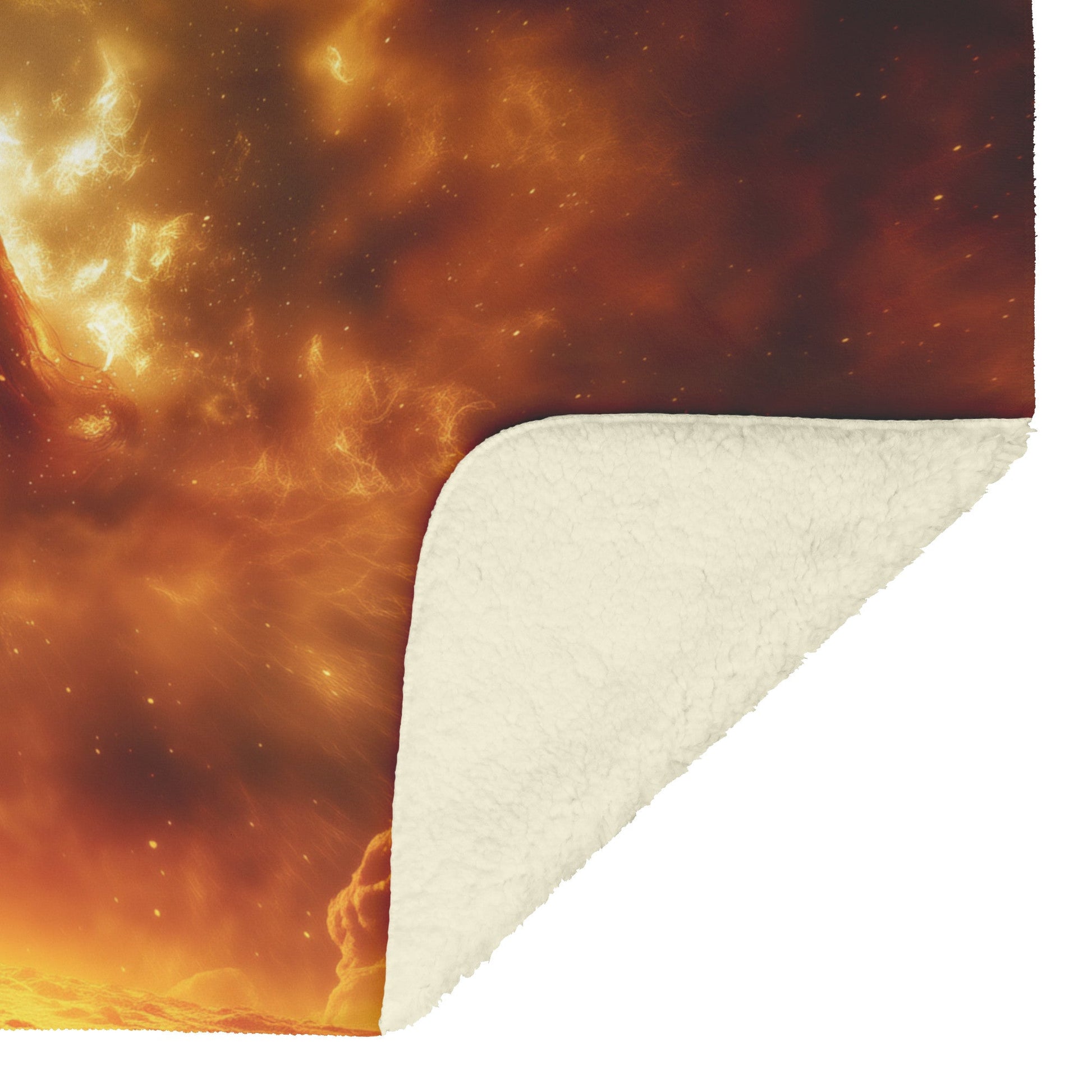 Blood Elf Priest Fleece Sherpa Blanket Divine Light Golden Reflections Cosmic Highlights Bold Peaceful Design - Awakening Righteousness