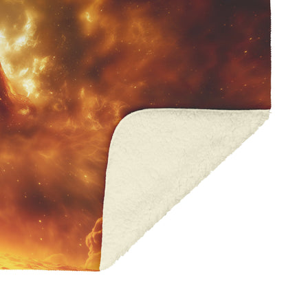 Blood Elf Priest Fleece Sherpa Blanket Divine Light Golden Reflections Cosmic Highlights Bold Peaceful Design - Awakening Righteousness