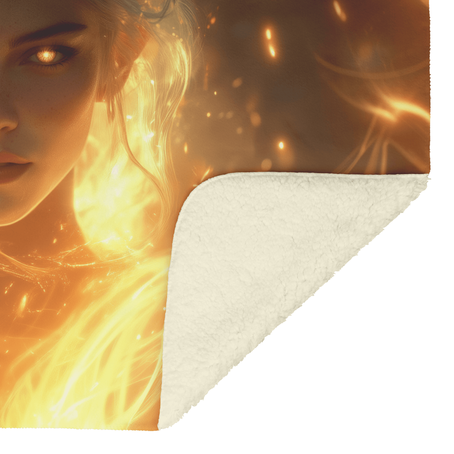 Blood Elf Priest Fleece Sherpa Blanket Healing Spell Golden Auras Radiant Light Trails Peaceful Inspiring WoW Design - Awakening Righteousness