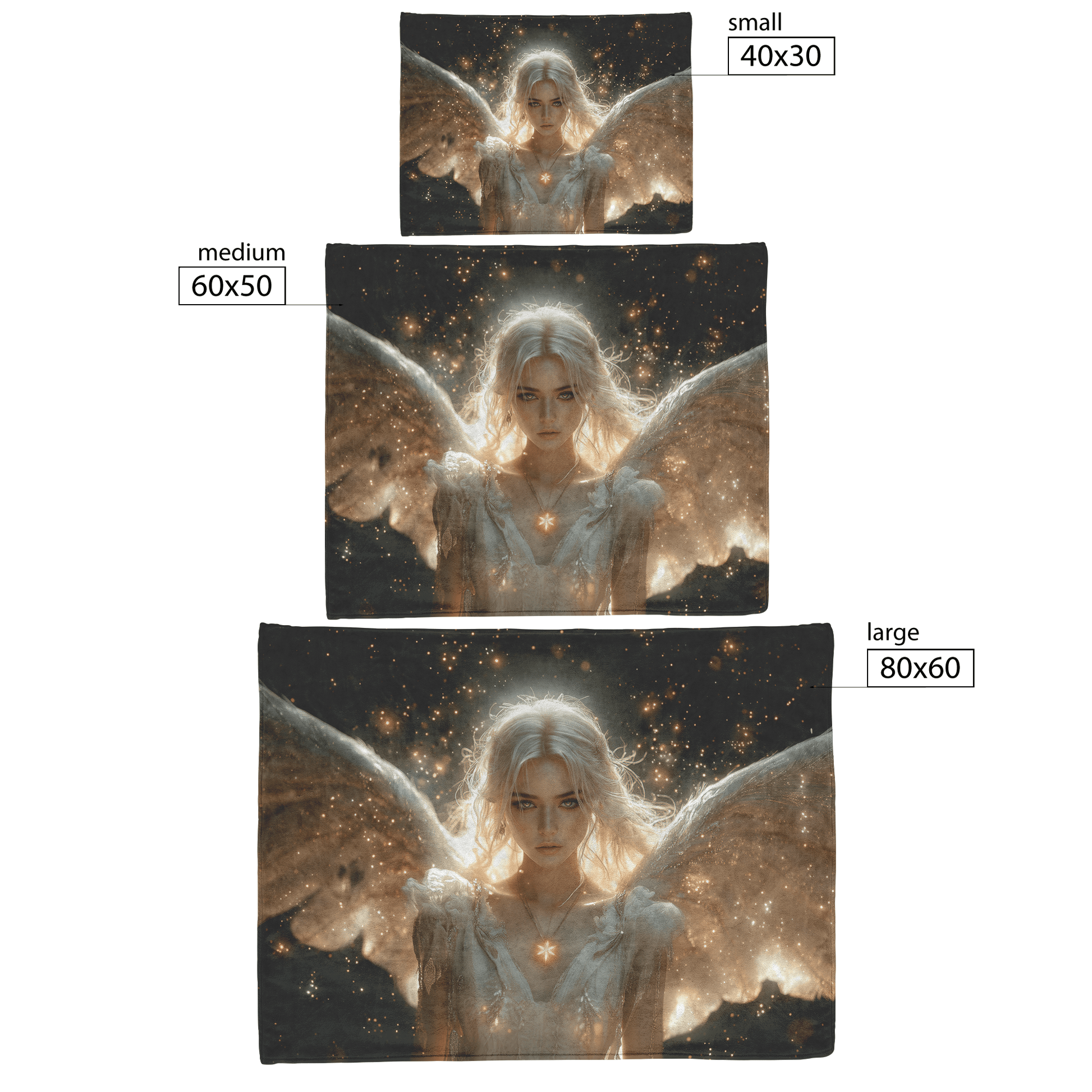 Blood Elf Priest Fleece Sherpa Blanket Holy Light Silver Gold Accents Shimmering Stars Cascading Textures Bold Elegant WoW Design - Awakening Righteousness