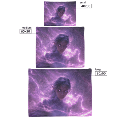 Blood Elf Priest Fleece Sherpa Blanket Silver Lavender Robes Cosmic Mist Radiant Accents Bold Serene WoW Design - Awakening Righteousness