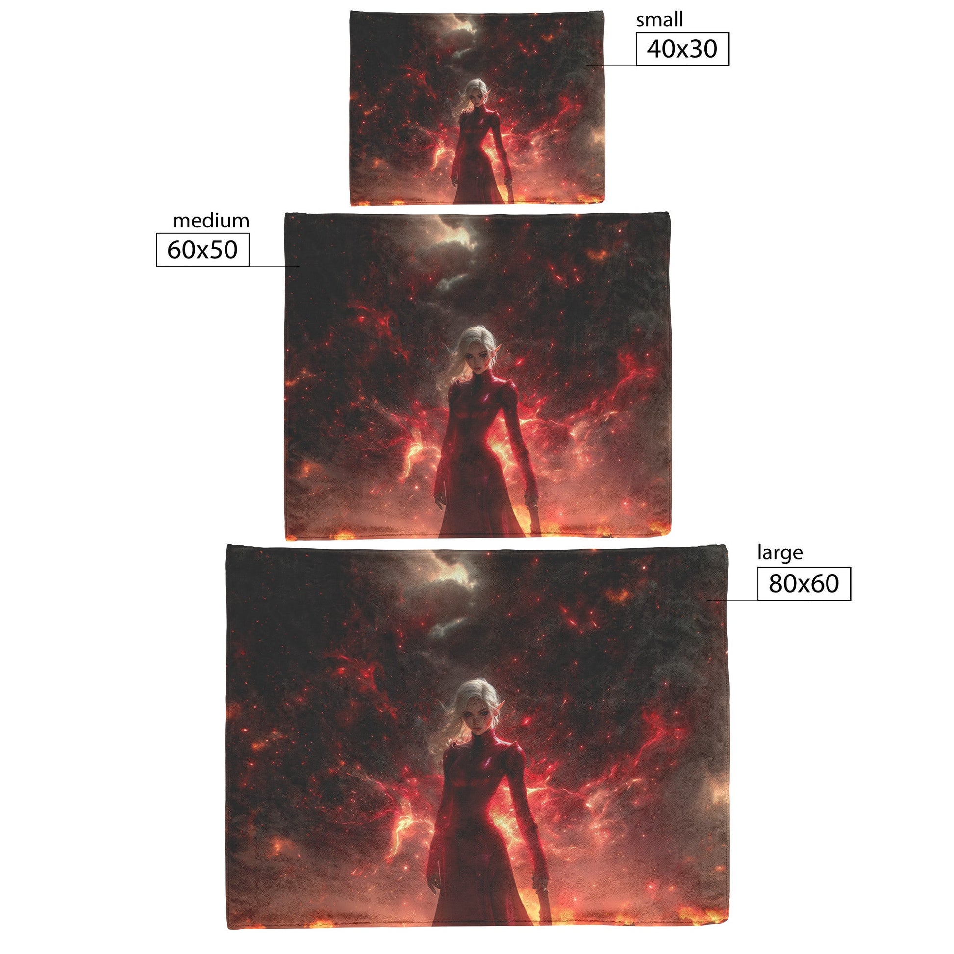 Blood Elf Rogue Fleece Sherpa Blanket Crimson Blades Shimmering Stars Radiant Reflections Bold Powerful WoW Design - Awakening Righteousness