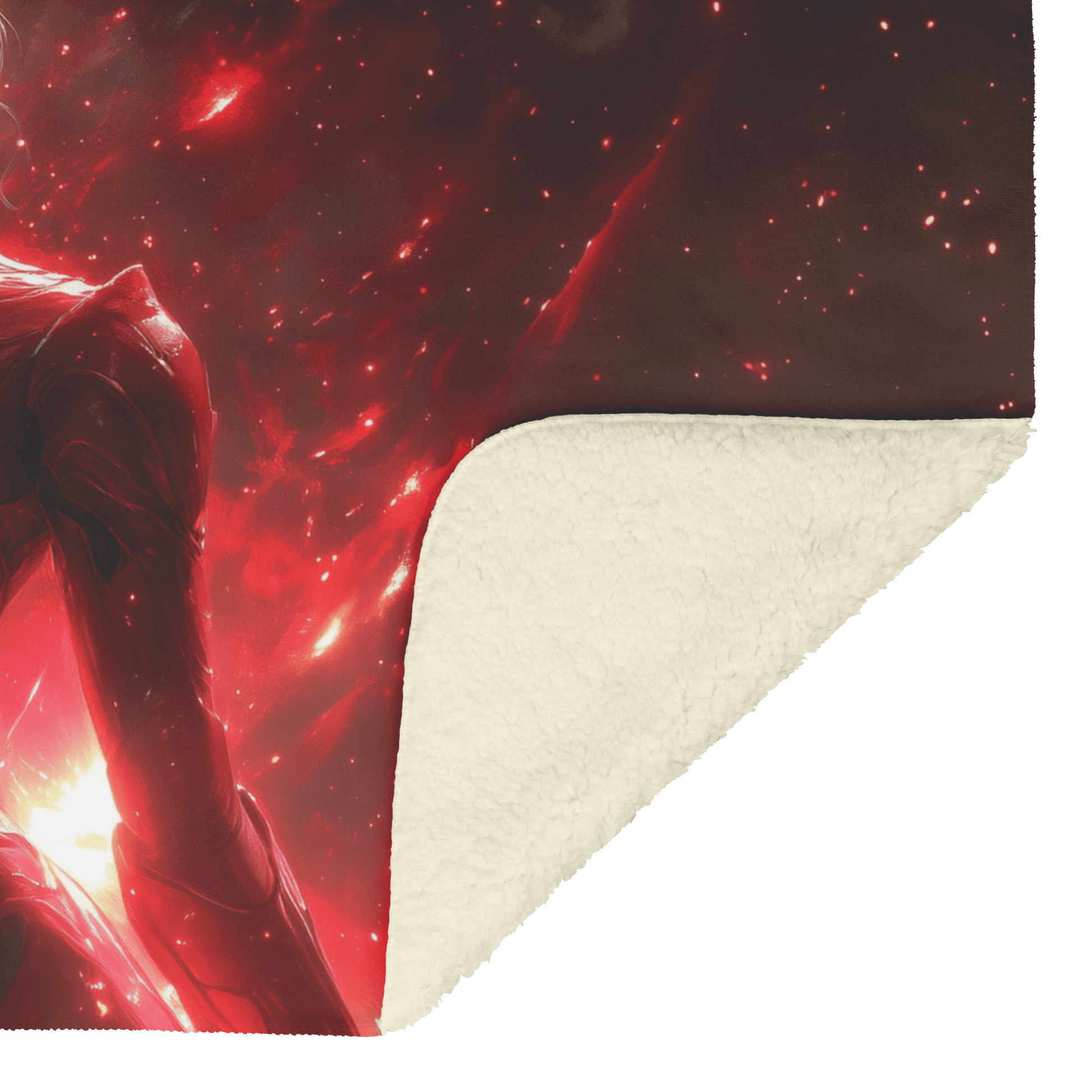 Blood Elf Rogue Fleece Sherpa Blanket Crimson Blades Shimmering Stars Radiant Reflections Bold Powerful WoW Design - Awakening Righteousness