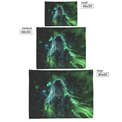 Blood Elf Rogue Fleece Sherpa Blanket Glowing Silver Daggers Mist Cosmic Reflections Stealthy Bold WoW Design - Awakening Righteousness