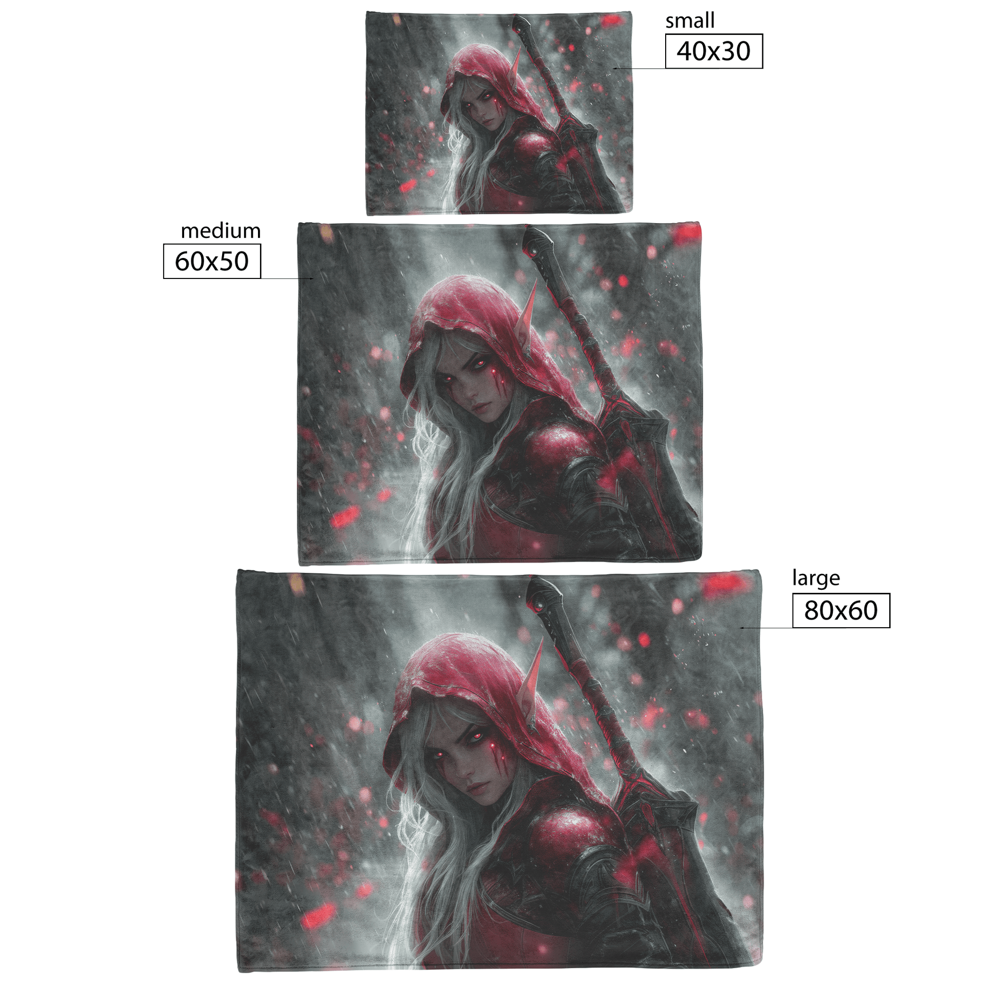 Blood Elf Rogue Fleece Sherpa Blanket Glowing Silver Daggers Shimmering Mist Cosmic Reflections Stealthy Bold WoW Design - Awakening Righteousness