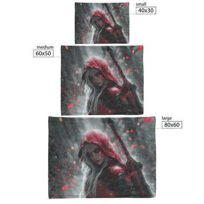 Blood Elf Rogue Fleece Sherpa Blanket Glowing Silver Daggers Shimmering Mist Cosmic Reflections Stealthy Bold WoW Design - Awakening Righteousness