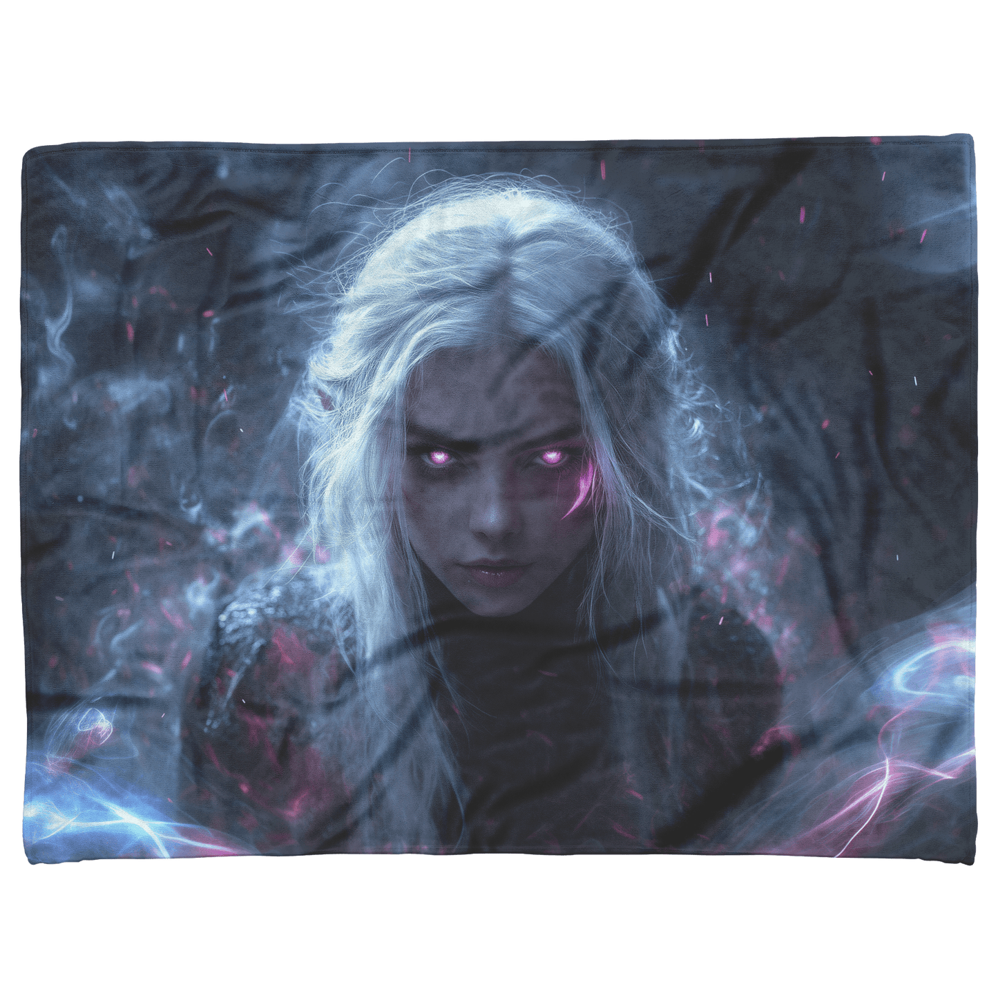 Blood Elf Rogue Fleece Sherpa Blanket Shadow Energy Silver Mist Radiant Textures Bold Stealthy Design - Awakening Righteousness