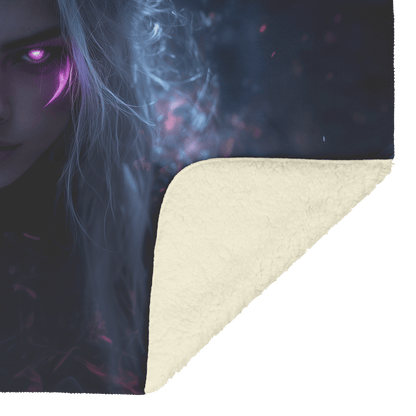 Blood Elf Rogue Fleece Sherpa Blanket Shadow Energy Silver Mist Radiant Textures Bold Stealthy Design - Awakening Righteousness
