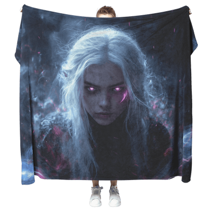 Blood Elf Rogue Fleece Sherpa Blanket Shadow Energy Silver Mist Radiant Textures Bold Stealthy Design - Awakening Righteousness