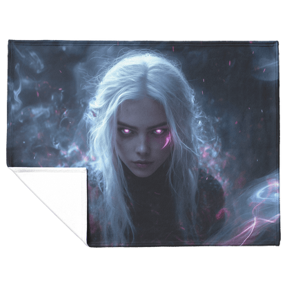 Blood Elf Rogue Fleece Sherpa Blanket Shadow Energy Silver Mist Radiant Textures Bold Stealthy Design - Awakening Righteousness
