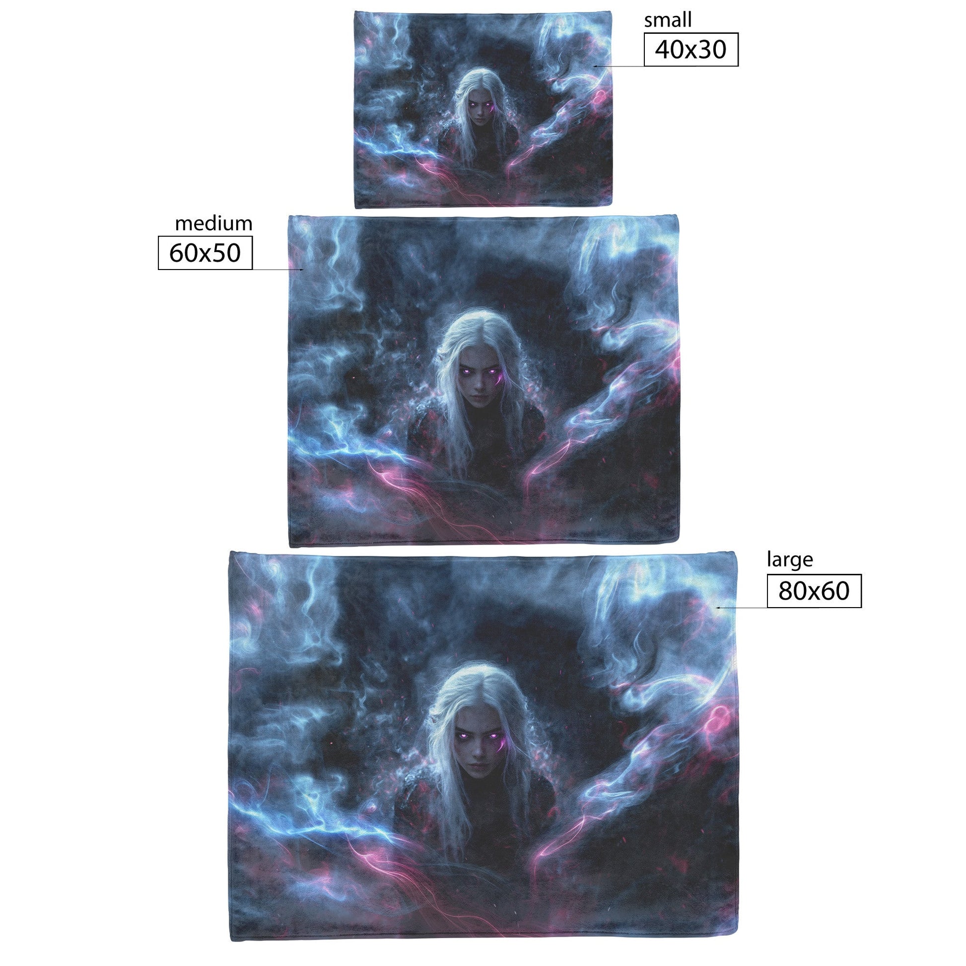 Blood Elf Rogue Fleece Sherpa Blanket Shadow Energy Silver Mist Radiant Textures Bold Stealthy WoW Design - Awakening Righteousness
