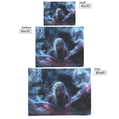 Blood Elf Rogue Fleece Sherpa Blanket Shadow Energy Silver Mist Radiant Textures Bold Stealthy WoW Design - Awakening Righteousness