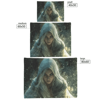 Blood Elf Rogue Fleece Sherpa Blanket Shadows Silver Highlights Cosmic Textures Elegant Mysterious WoW Design - Awakening Righteousness