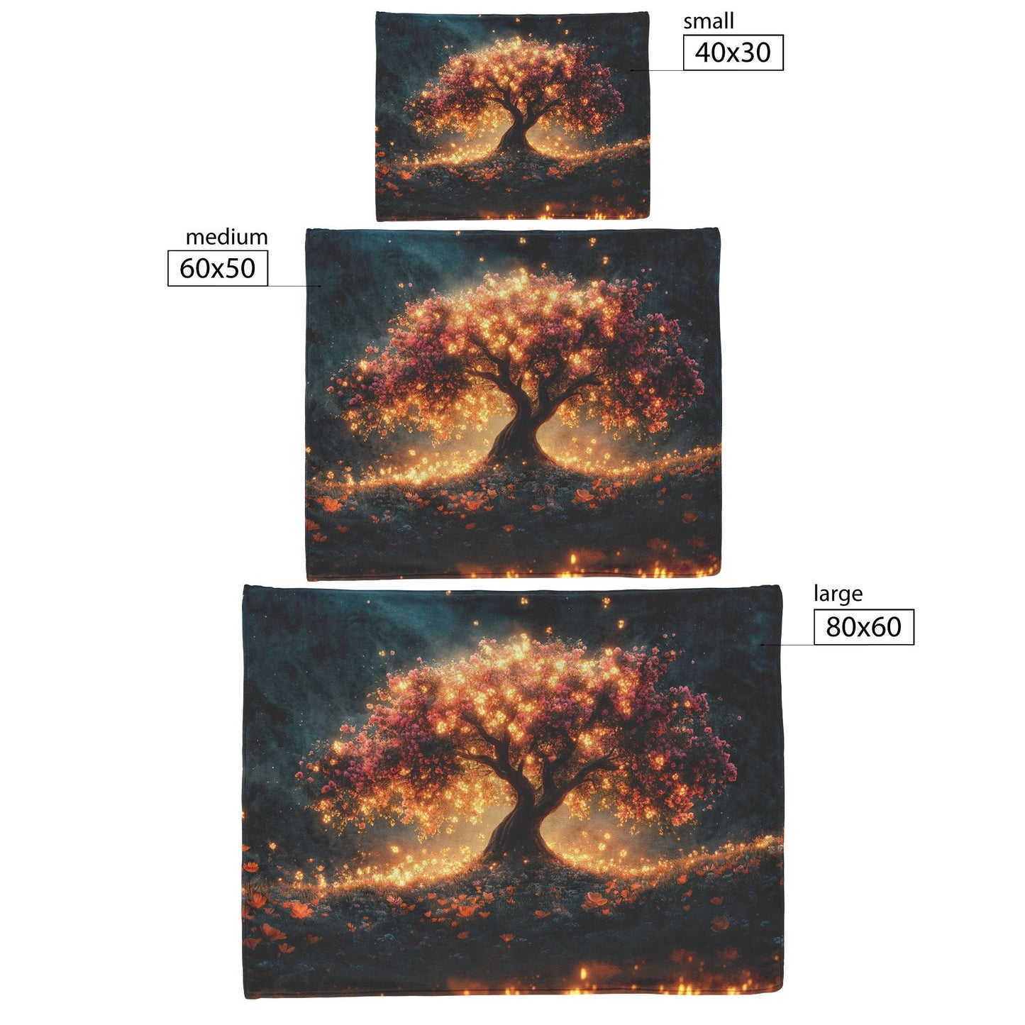 Blossoming Tree of Life Fleece Sherpa Blanket Radiant Floral Design Cozy Inspirational Home Decor Gift - Awakening Righteousness