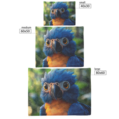 Blue Macaw in Jungle Fleece Sherpa Blanket Soft Cozy Blanket - Awakening Righteousness