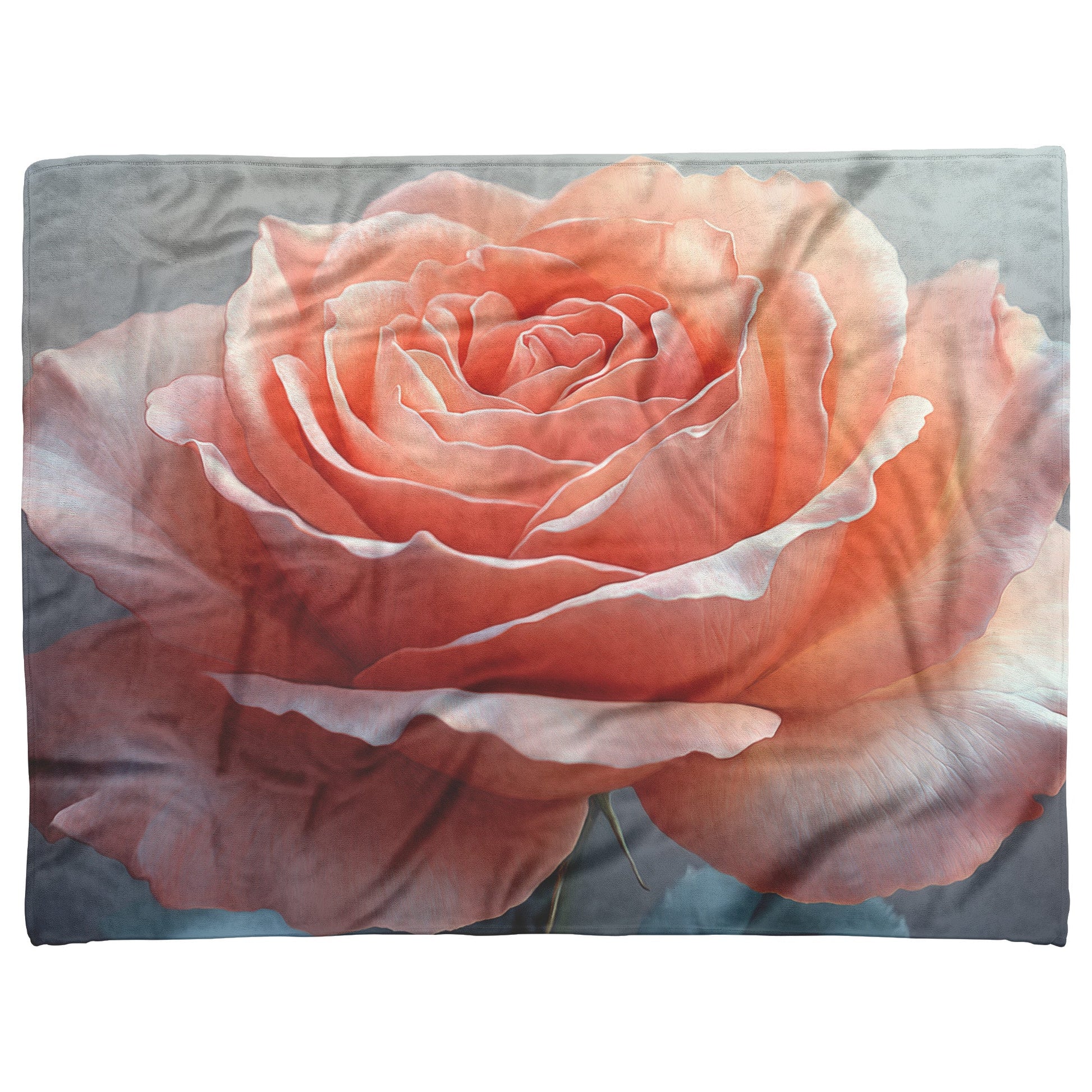 Blush Pink Rose Cozy Fleece Sherpa Blanket Showcasing Elegant Petals and Soft Radiance for Timeless Floral Beauty - Awakening Righteousness