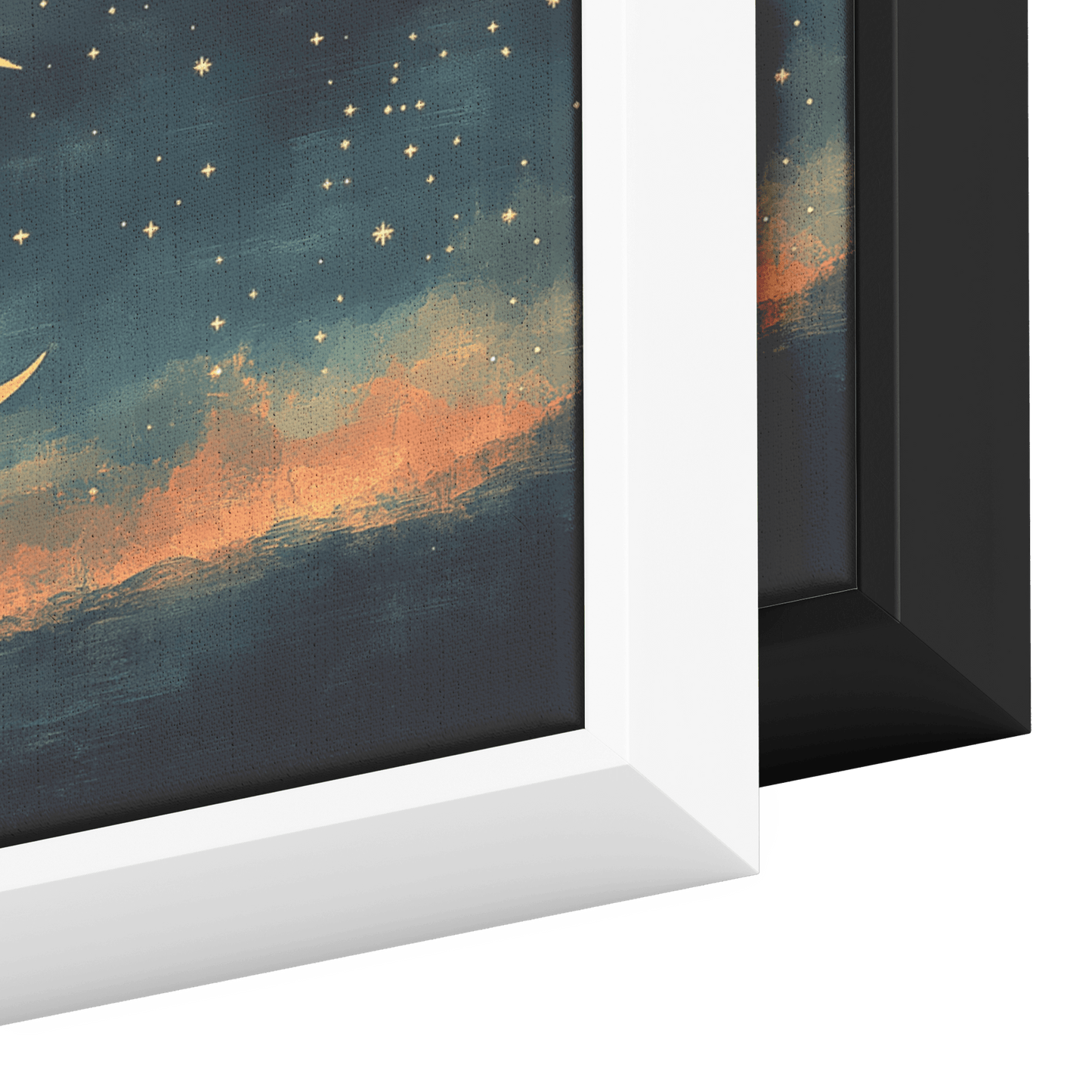 Boho Inspired Pattern Crescent Moons Tiny Stars Muted Beige Terracotta Tones Ultra High Definition Modern Aesthetic Panoramic Framed Canvas Wall Art - Awakening Righteousness