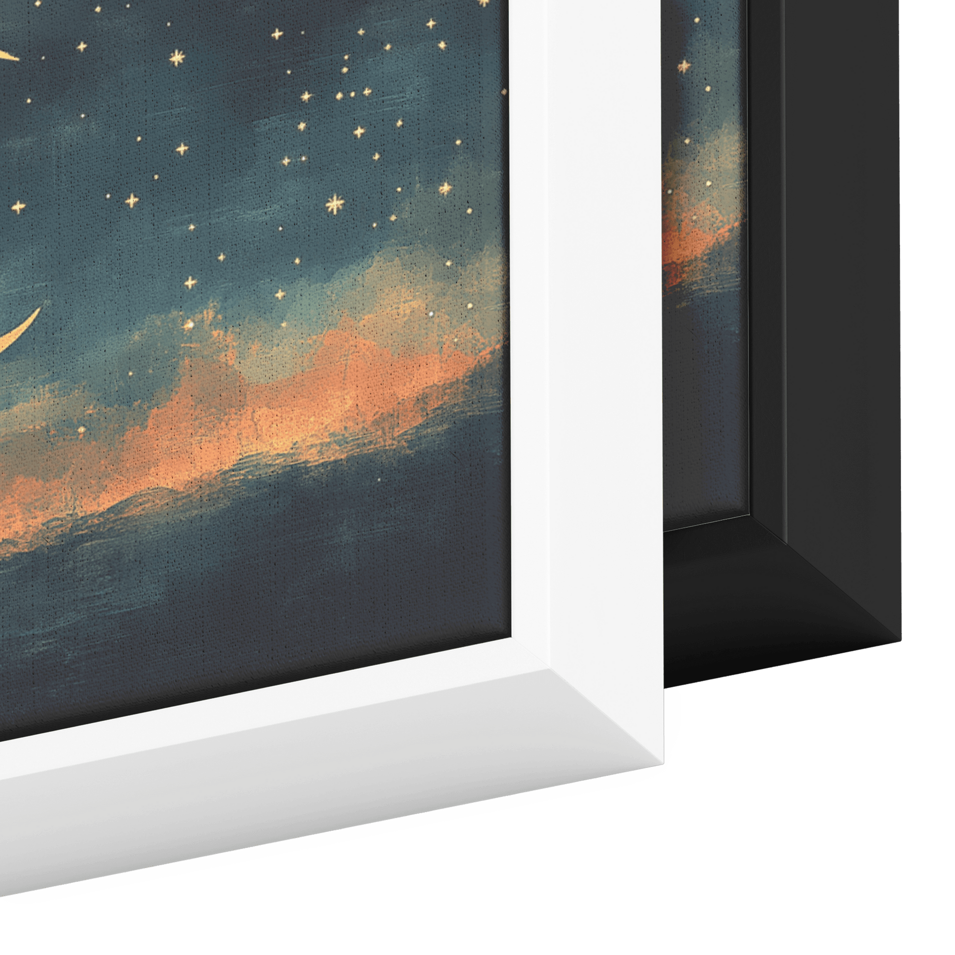 Boho Inspired Pattern Crescent Moons Tiny Stars Muted Beige Terracotta Tones Ultra High Definition Modern Aesthetic Panoramic Framed Canvas Wall Art - Awakening Righteousness