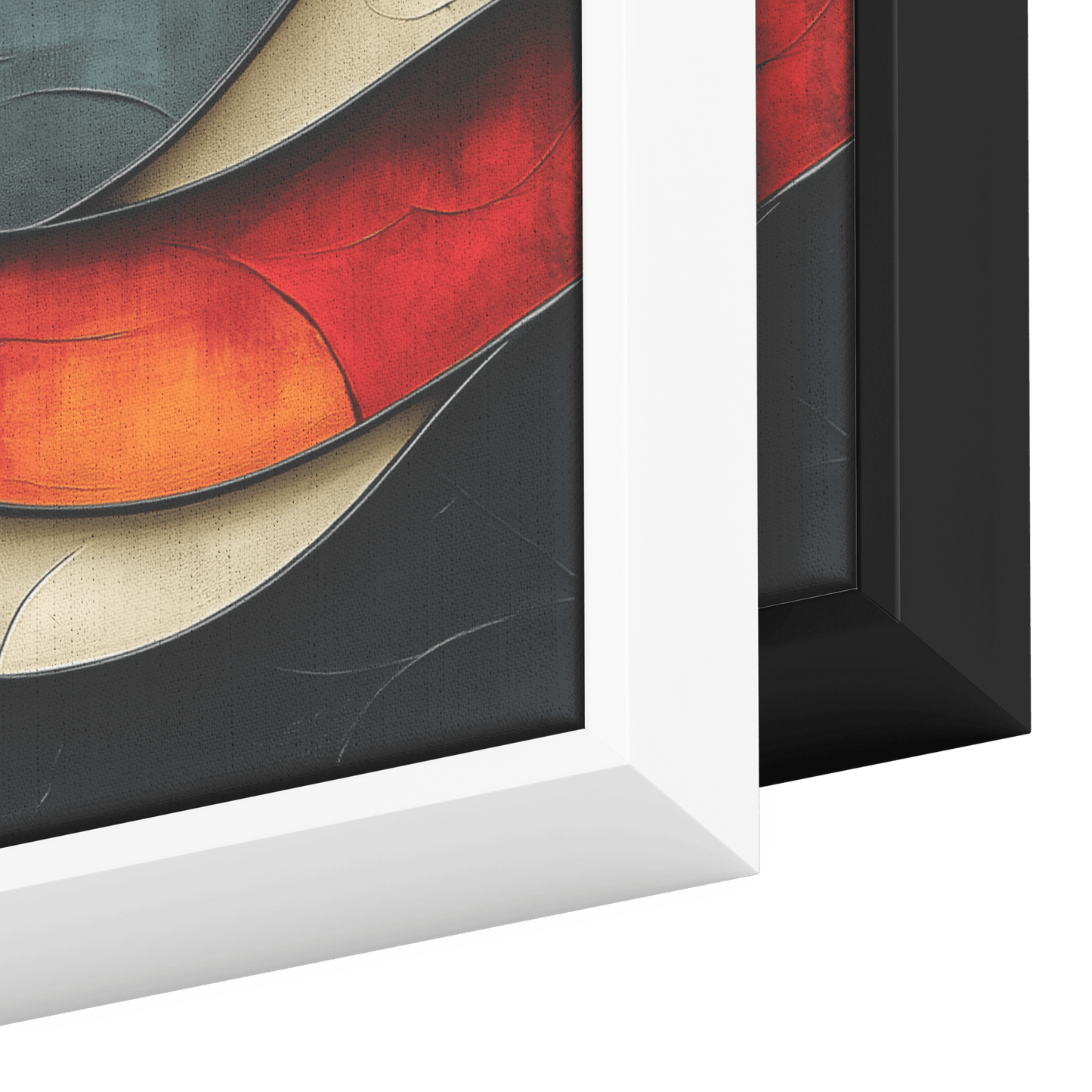 Bold Abstract Artwork Asymmetrical Shapes Muted Rust Ivory Olive Tones Ultra High Definition Mid Century Modern Boho Panoramic Framed Canvas Wall Art - Awakening Righteousness