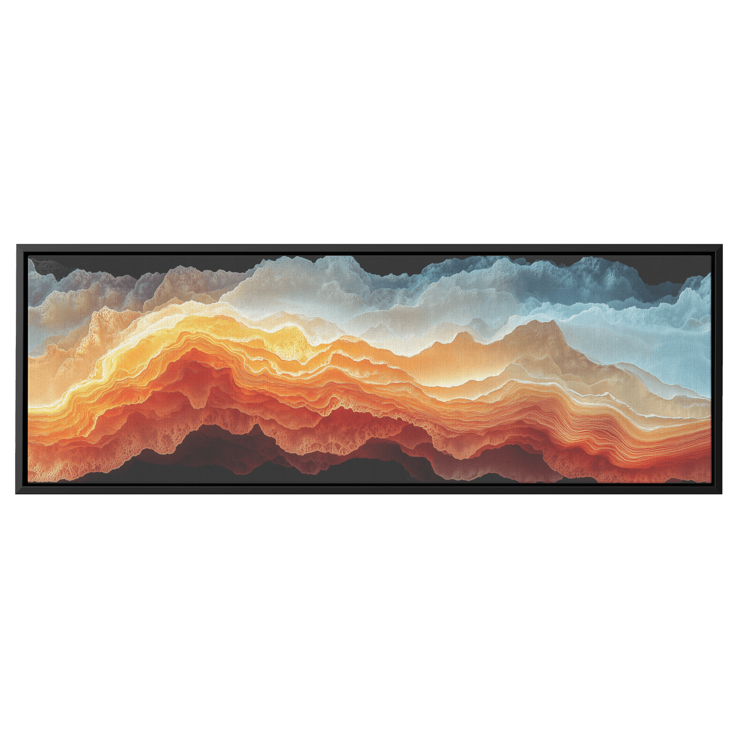 Bold Abstract Wall Art Layered Organic Shapes Sienna Rust Cream Shades Ultra High Definition Soft Texture Retro Vibe Panoramic Framed Canvas Wall Art - Awakening Righteousness