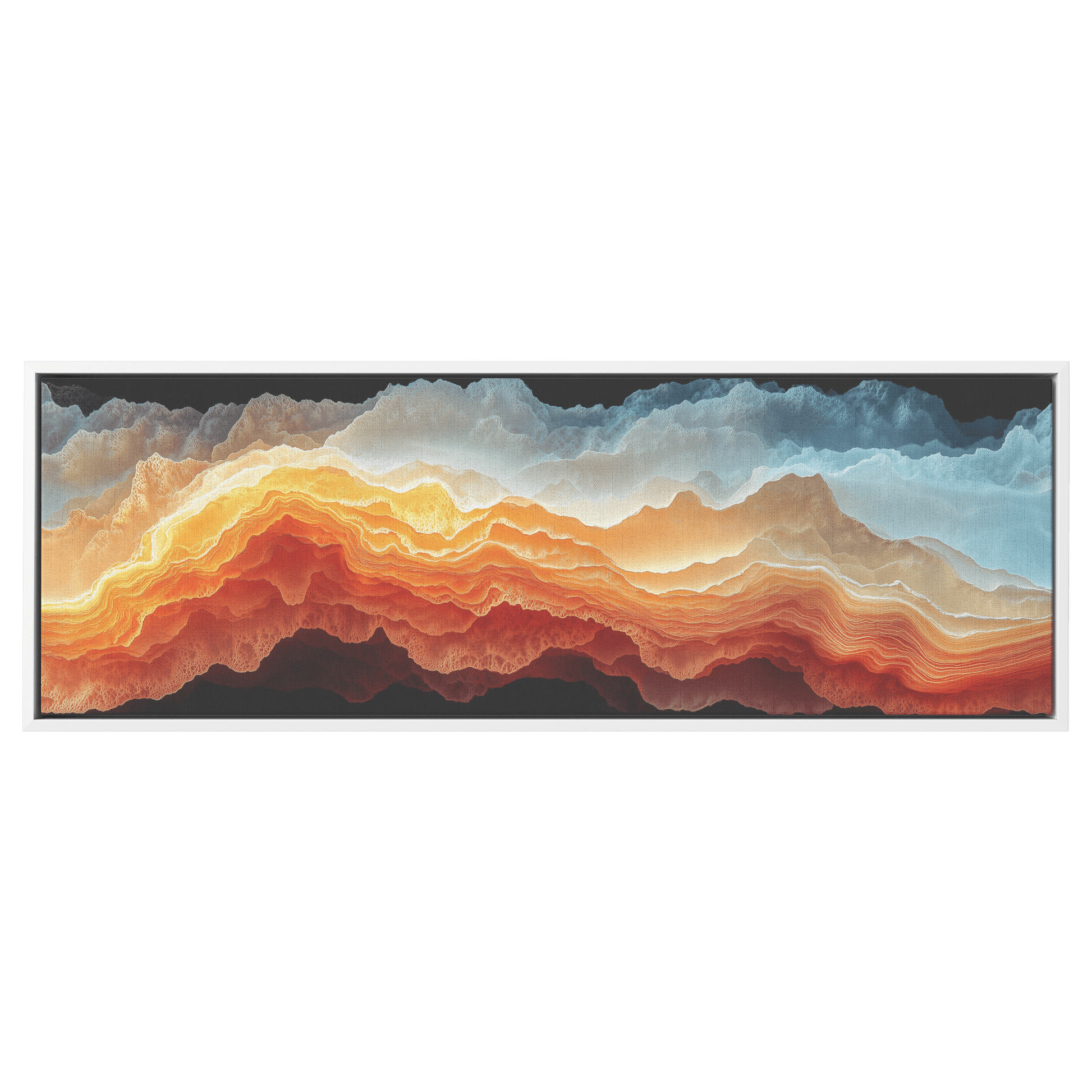 Bold Abstract Wall Art Layered Organic Shapes Sienna Rust Cream Shades Ultra High Definition Soft Texture Retro Vibe Panoramic Framed Canvas Wall Art - Awakening Righteousness