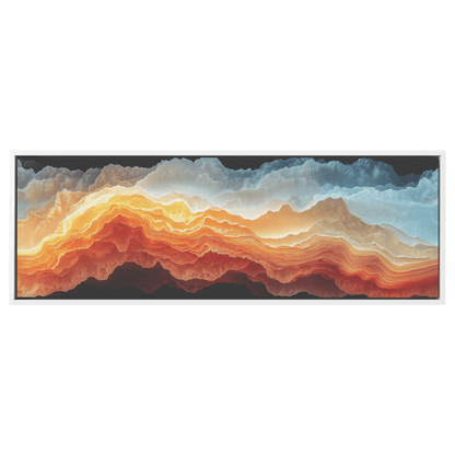 Bold Abstract Wall Art Layered Organic Shapes Sienna Rust Cream Shades Ultra High Definition Soft Texture Retro Vibe Panoramic Framed Canvas Wall Art - Awakening Righteousness