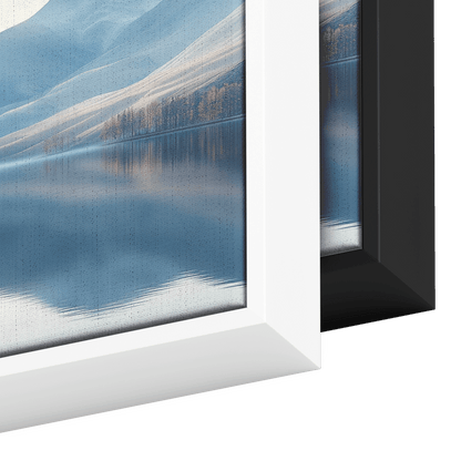 Calm Lake Scene Soft Beige Hills Muted Reflections Ultra High Definition Minimalist Elegance Panoramic Framed Canvas Wall Art - Awakening Righteousness