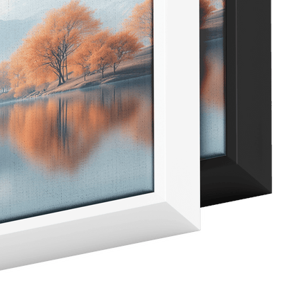 Calm Lake Scene Soft Beige Hills Muted Reflections Ultra High Definition Minimalist Elegance Panoramic Framed Canvas Wall Art - Awakening Righteousness