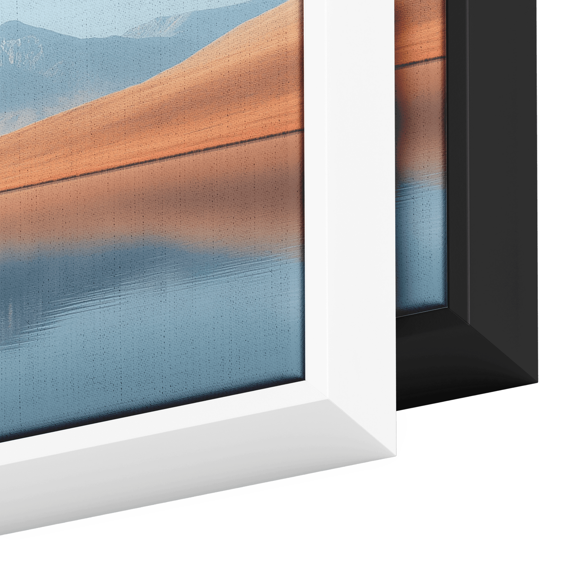 Calm Lake Soft Beige Hills Muted Reflections Minimalist Elegance Ultra High Definition Panoramic Framed Canvas Wall Art - Awakening Righteousness