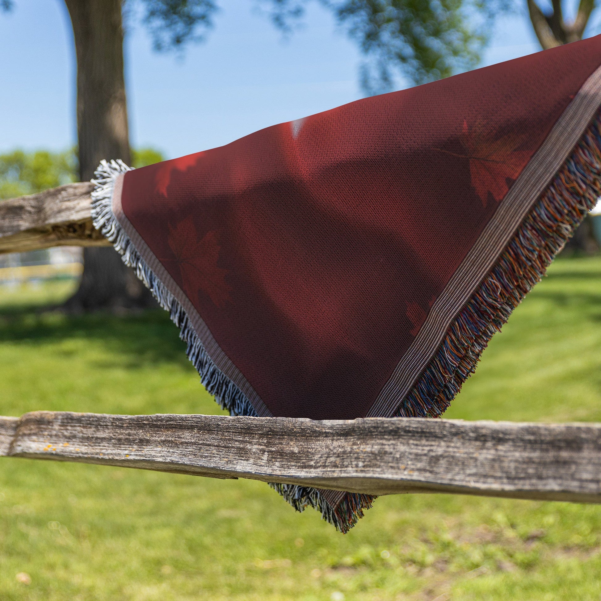 Canadian Flag Maple Leaf Woven Throw Blanket - Awakening Righteousness