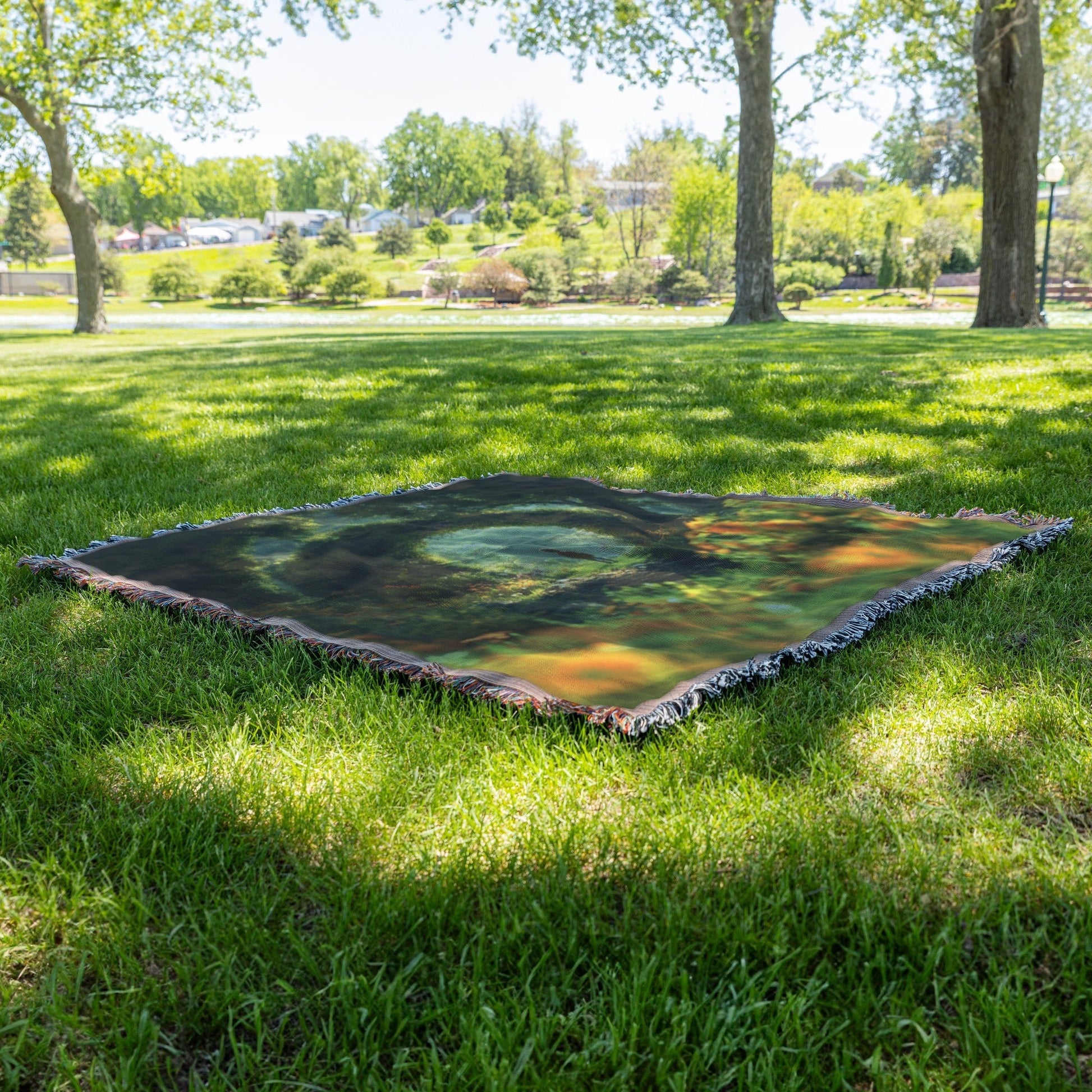 Child in Enchanted Forest Archway Woven Throw Blanket - Awakening Righteousness