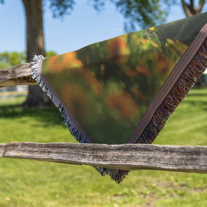 Child in Enchanted Forest Archway Woven Throw Blanket - Awakening Righteousness