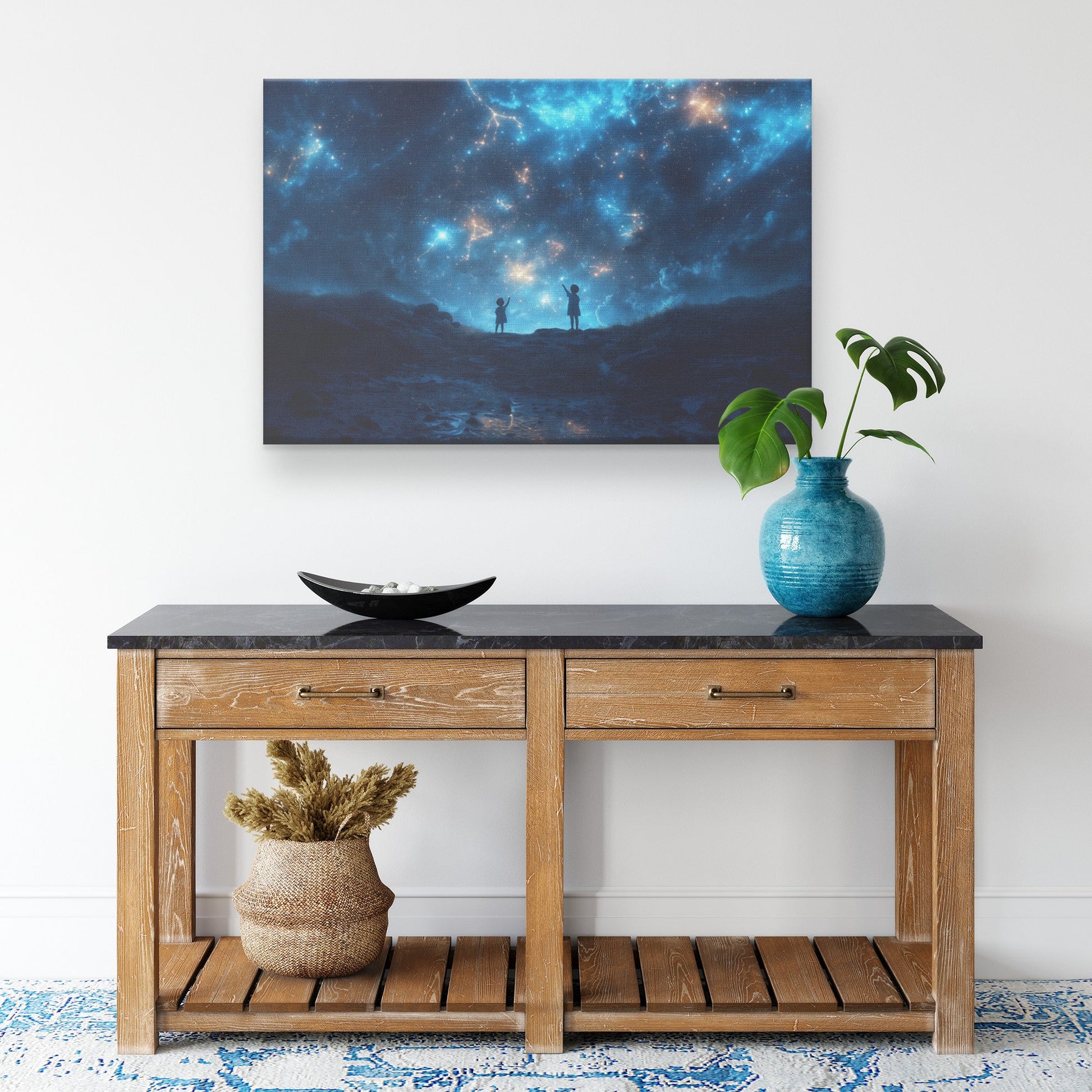 Children Reaching for the Stars in Faithful Wonder Christian Canvas Wall Art Decor - Awakening Righteousness
